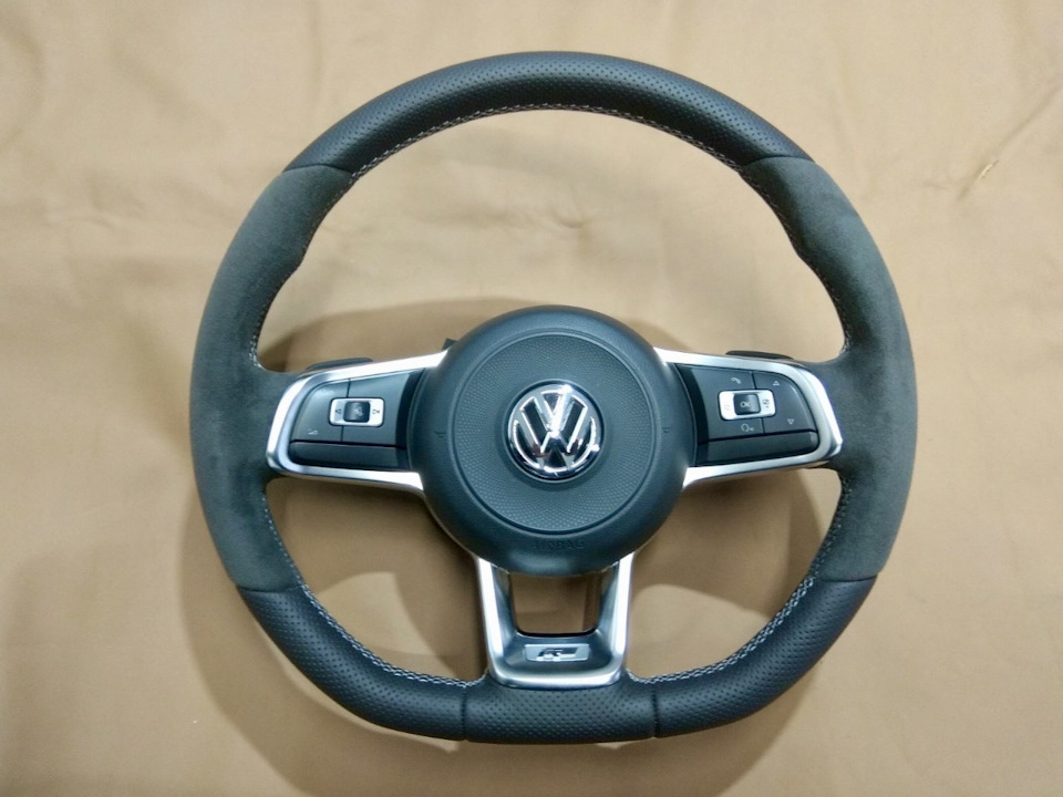 New Steering Wheel with Perforated Leather + Alcantara (Перешив Руль) 2