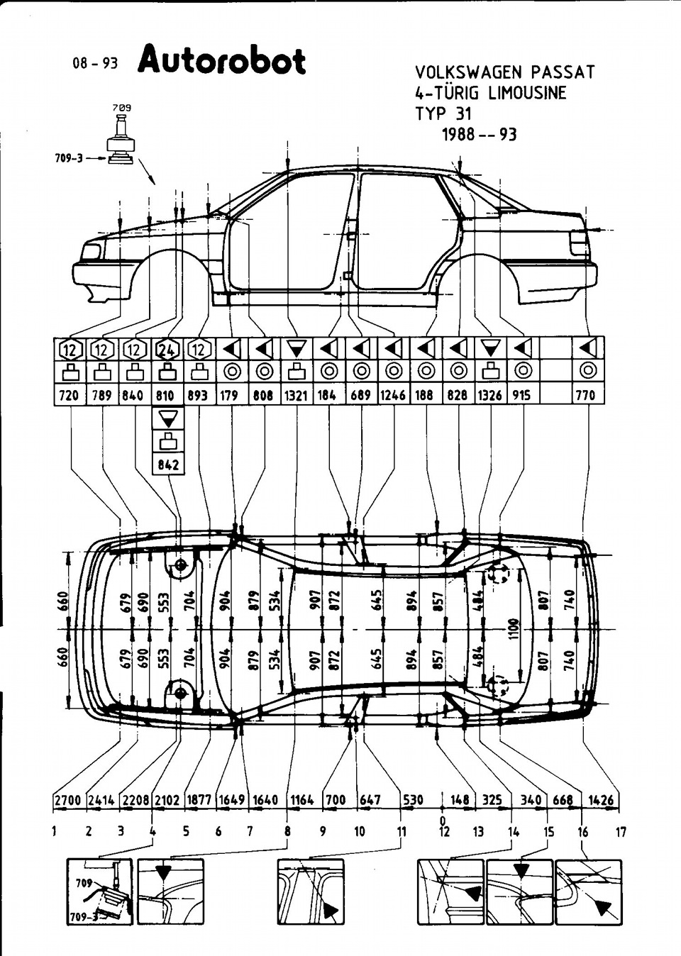 Розміри кузова volkswagen b3 3