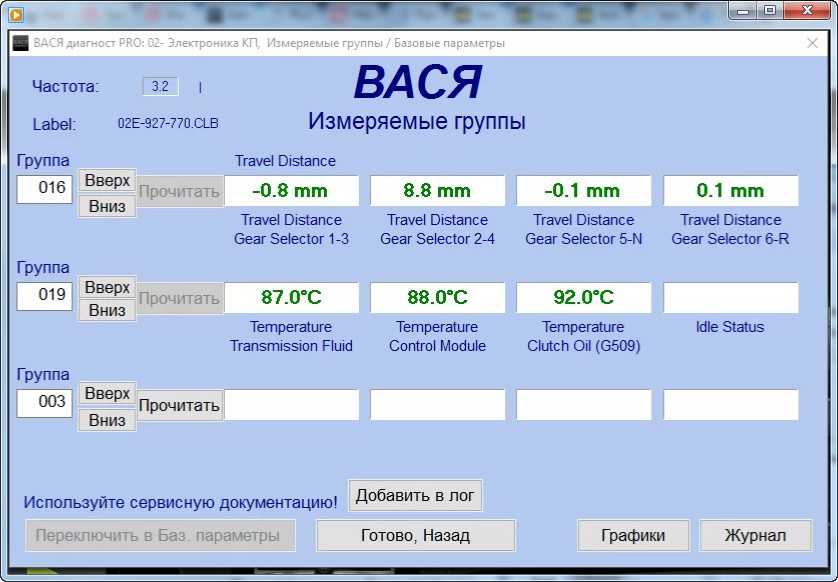 Діагностика та адаптація DSG6 1