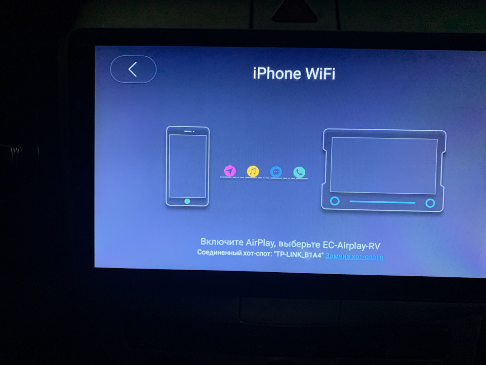 Повторення екрану iphone без проводів по wifi на китайській магнітолі isudar 3
