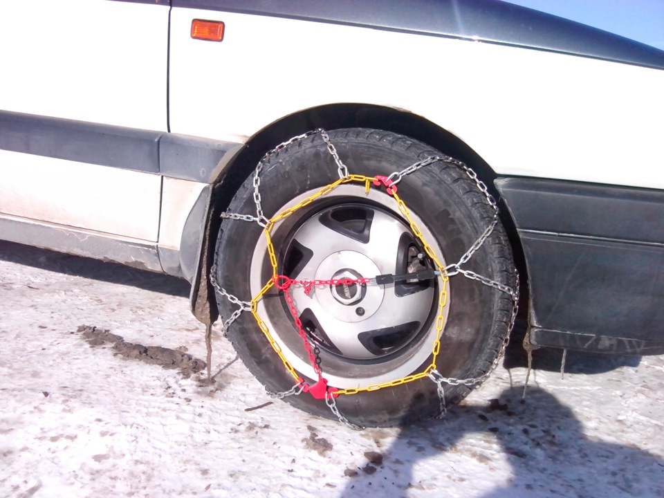 Цепи на колесах VW B3 2