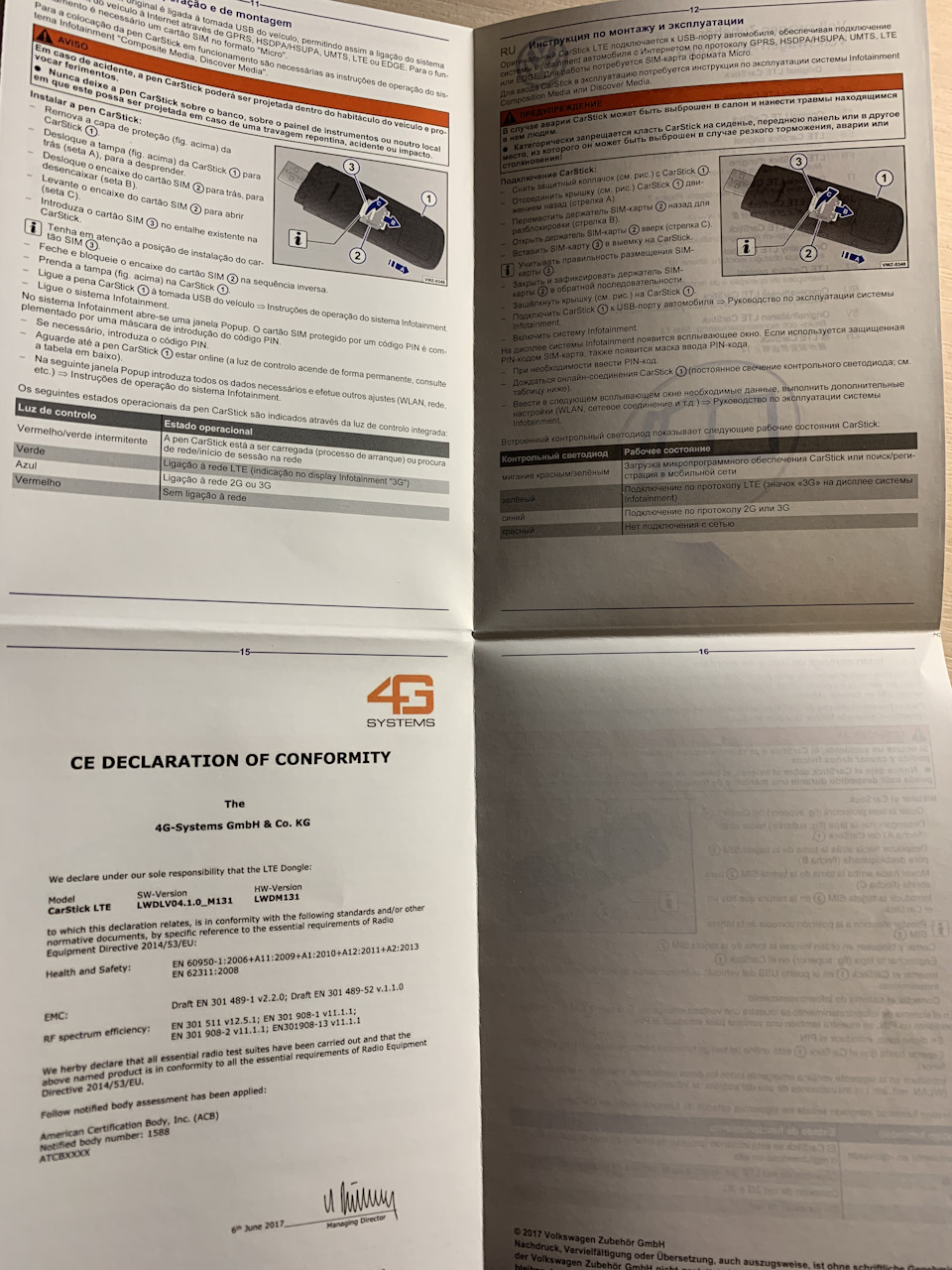 Офіційний VW CarNet через CarStick LTE 4