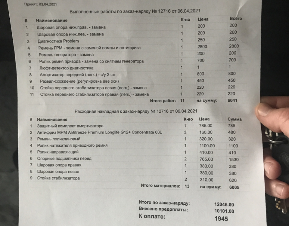 Заміна ГРМ, підвіска 1
