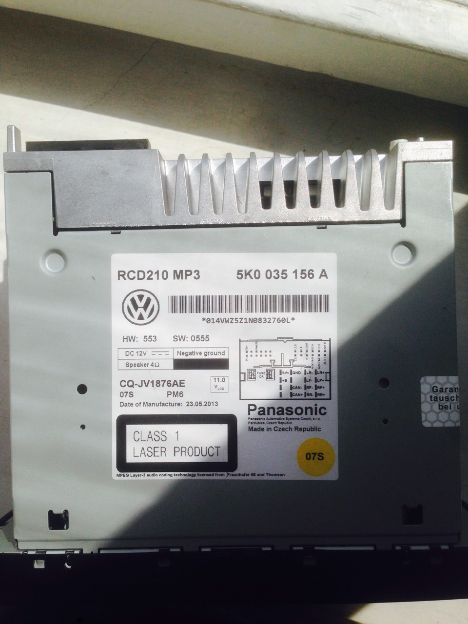 Продам штатну магнітолу vw RCD 210 2