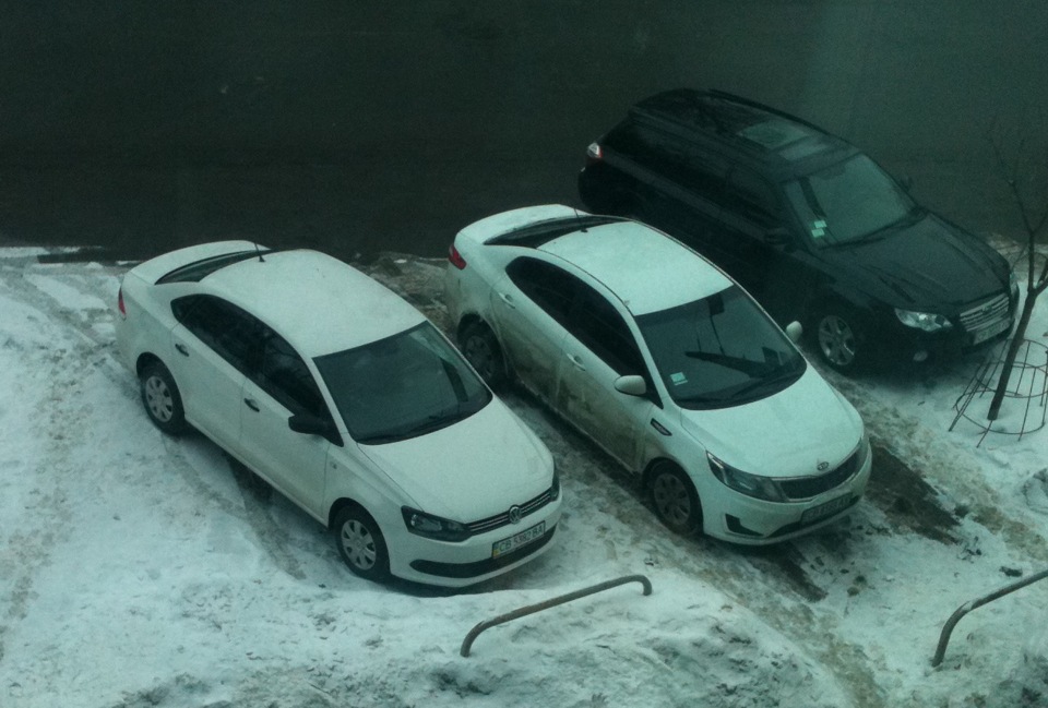 Polo sedan & Kia Rio вид зверху 2
