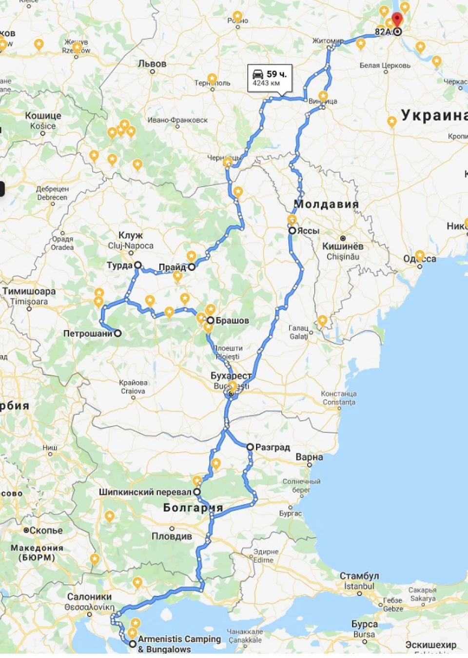 Україна-Румунія-Болгарія-Греція-Молдова-Україна (10.07-29.07.2019 — 5500км)