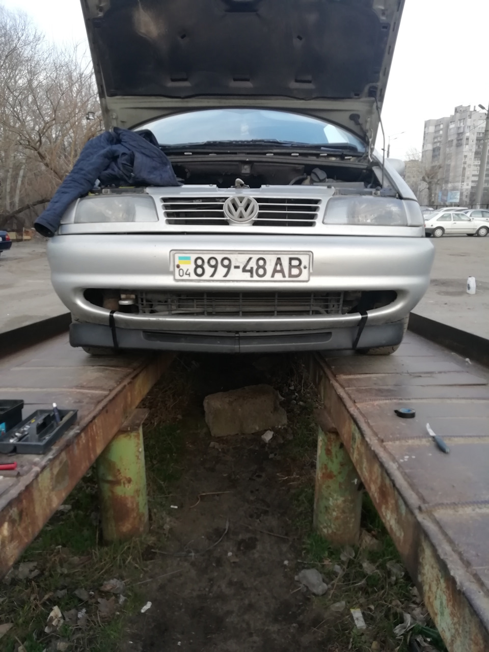 Спойлер переднього бампера(губа) на Sharan від golf3 gti 2