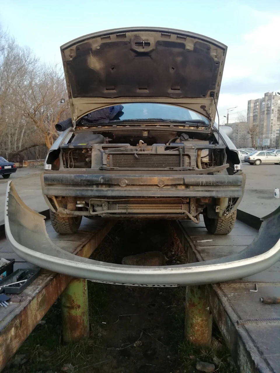 Спойлер переднього бампера(губа) на Sharan від golf3 gti
