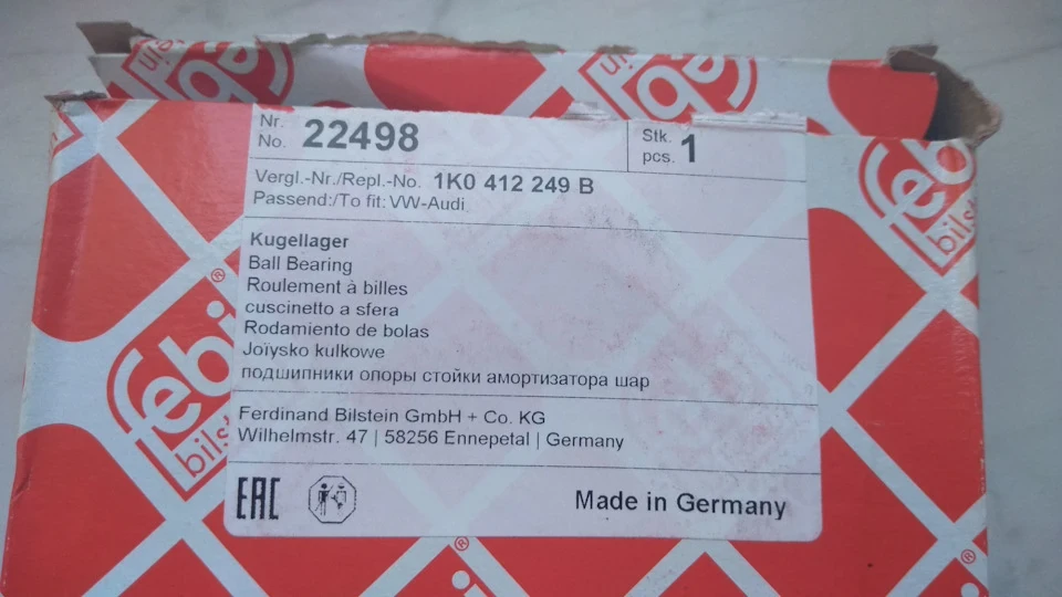 Опорні підшипники Febi 22498