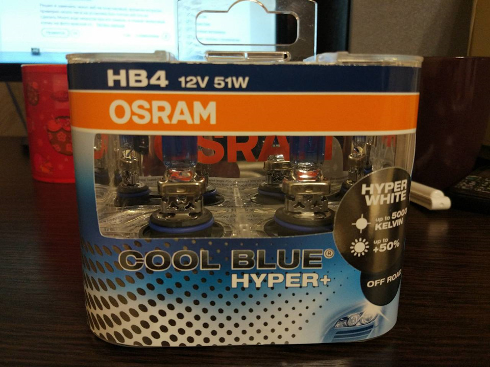 Лампа ПТФ Osram HB4 COOL BLUE HYPER+ 3
