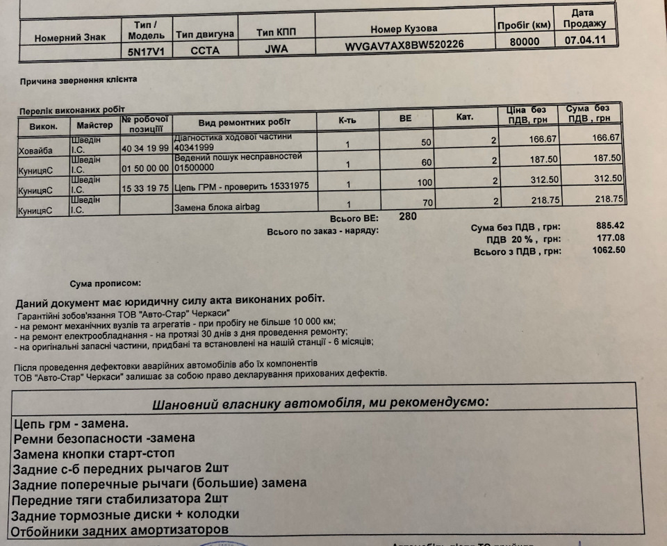 Диагностика на сервисе VW 1