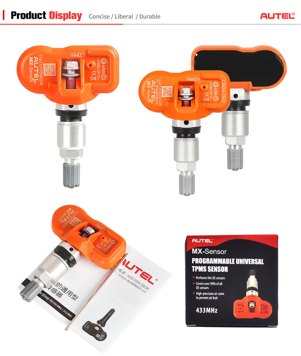 Датчики в колеса Autel MX 433 МГц + Autel MaxiTPMS Pad 5