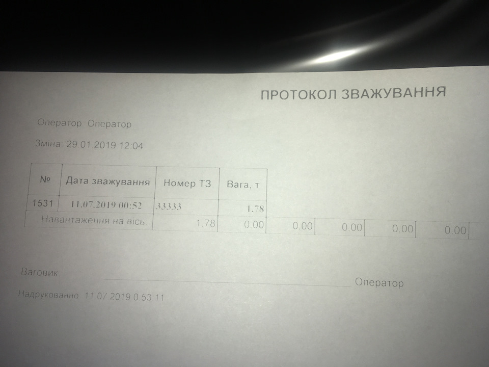 Ваговий контроль або реальна вага VW Tiguan 2.0TDI 2