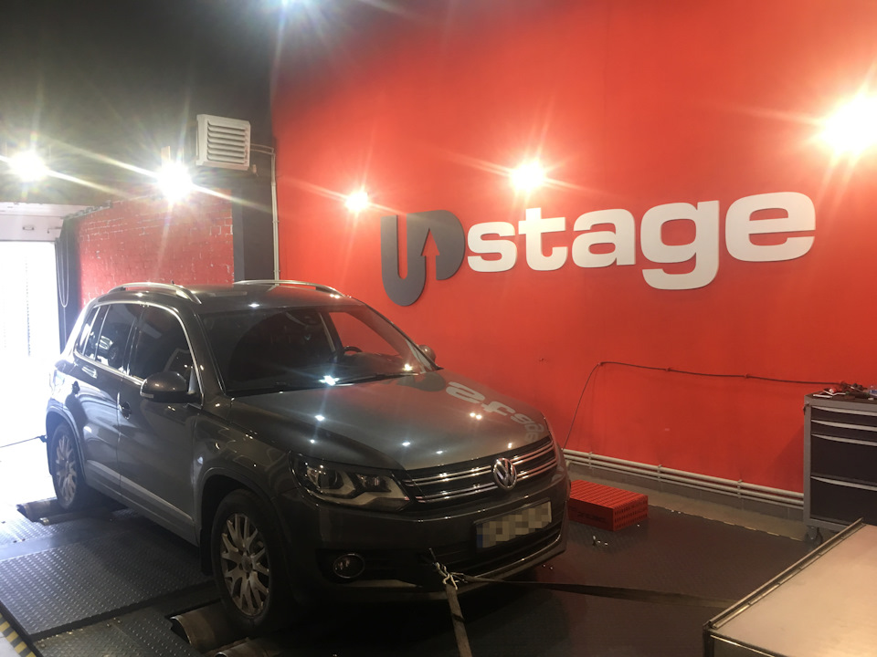Замір потужності на диностенді 2+ виміри динаміки VW Tiguan 2.0TDI Stage 1+ 2