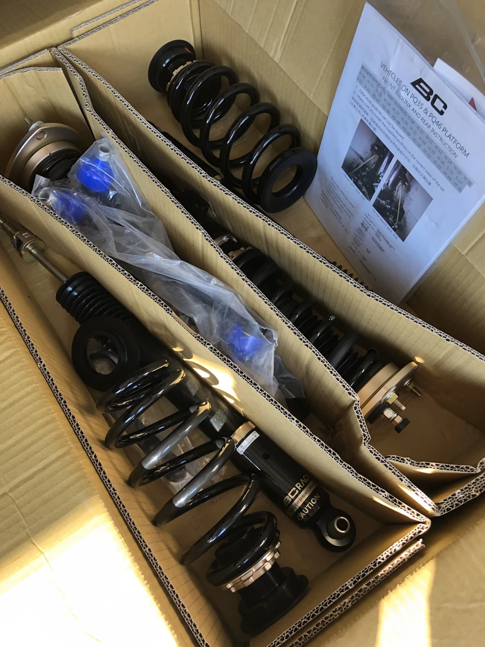 Поставив койловери. 🔧🔩📦 BCRacing Coilovers.