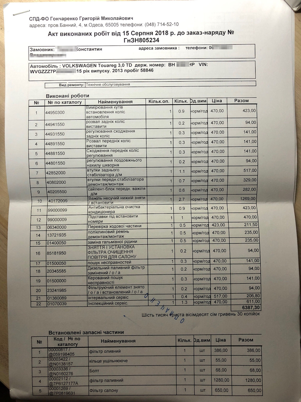 Планове ТО №5 (58900км) після покупки автомобіля 4