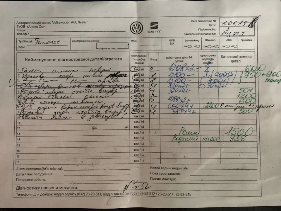 Візит на оф.сервіс+діагностика+допоможіть знайти адекватний сервіс у м.Львів
