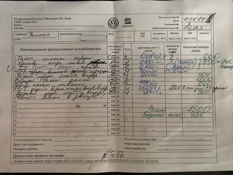 Візит на оф.сервіс+діагностика+допоможіть знайти адекватний сервіс у м.Львів 1