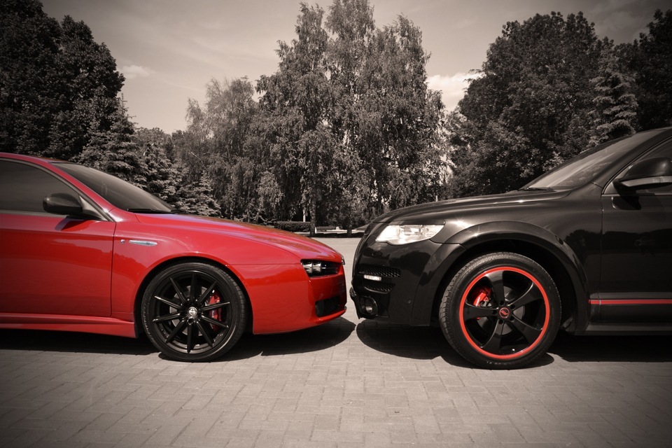 Фотосесія BLACK & RED, ALFA 159 Ti & Touareg ABT 2