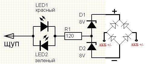 Світлодіодна контролька (пробник) 1