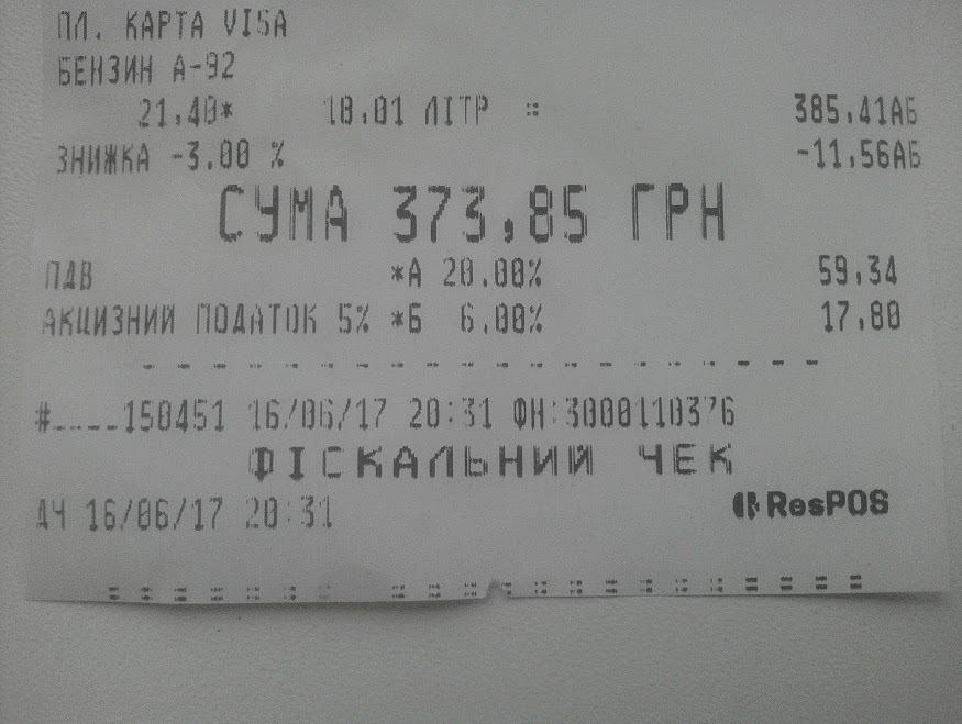 Витрата палива влітку 1