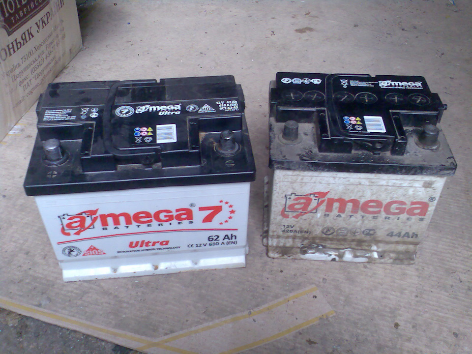Акумулятор Amega 62Ah замість Amega 44Ah. 1