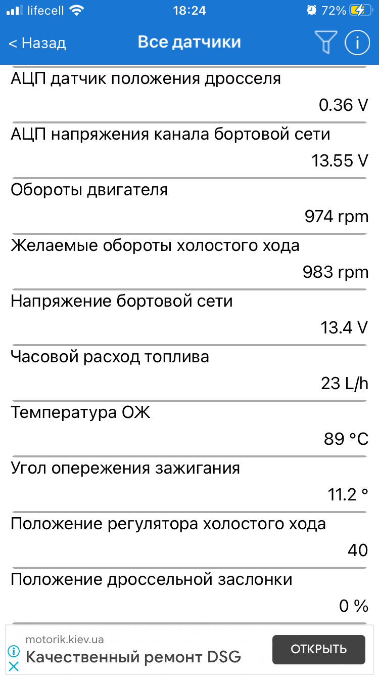 Параметри з ЕБУ 1