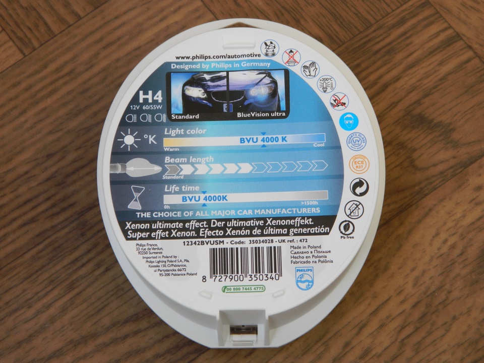 Встановлення ламп PHILIPS Blue Vision Ultra 2