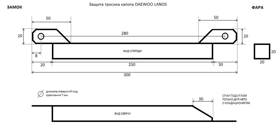 Захист тросика капота