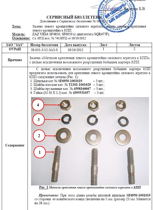 Заміна лівого кронштейна силового агрегату, заміна металовиробів кріплення лівого кронштейна до КПП. 1