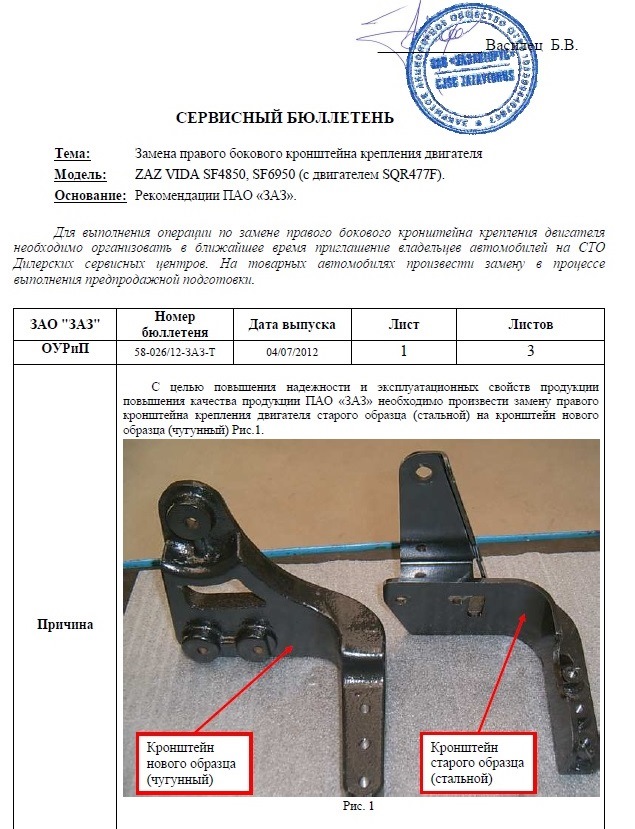 Заміна правого бічного кронштейна кріплення двигуна 1